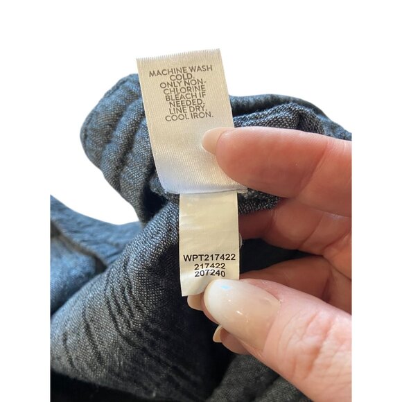 J.Jill Pure Jill Linen Blend Cropped Drawstring Pants Blue Size XL Coastal Boho - Picture 5 of 13